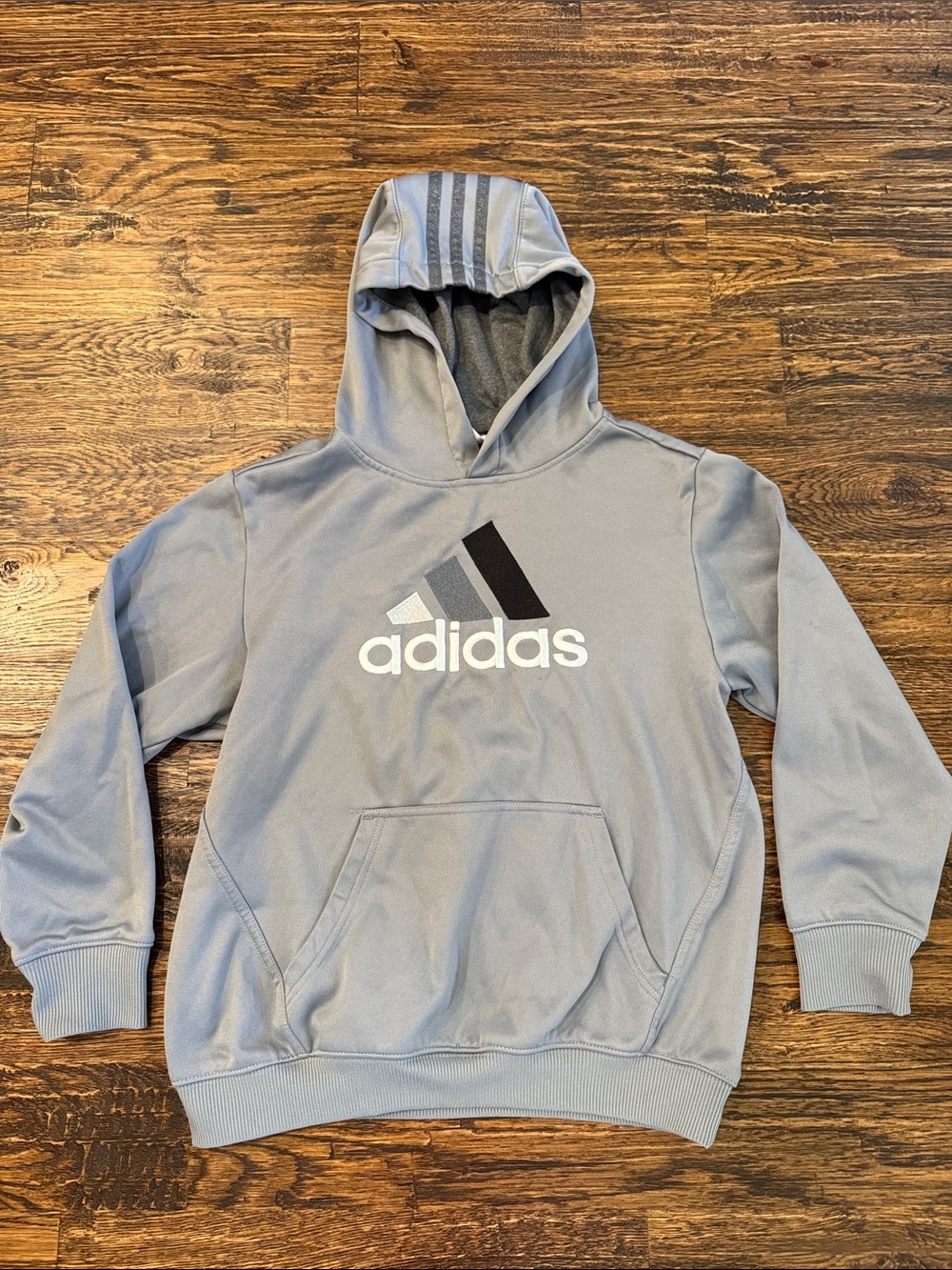 adidas Light Gray Hoodie with Black Logo